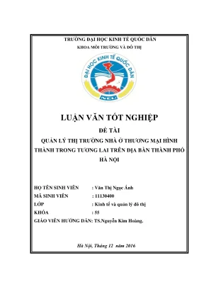 Luận Văn Tốt Nghiệp: Quản Lý Thị Trường Nhà Ở Thương Mại
