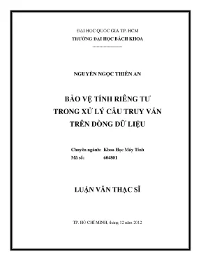 Bảo vệ tính riêng tư trong xử lý câu truy vấn trên dòng