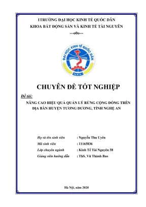 Cách nâng cao hiệu quả quản lý rừng cộng đồng tại Tương 