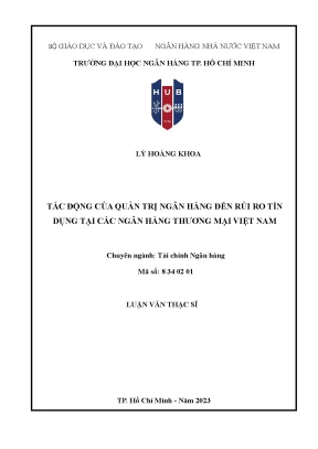 Tác động của quản trị ngân hàng đến rủi ro tín dụng tại