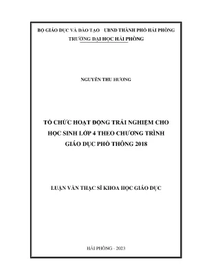 Tổ chức hoạt động trải nghiệm cho học sinh lớp 4 theo