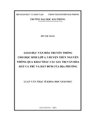 Giáo dục văn hóa truyền thống cho học sinh lớp 4-5 huyện