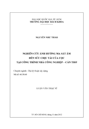Nghiên cứu ảnh hưởng ma sát âm đến sức chịu tải cọc