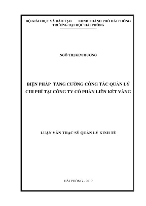 Biện Pháp Tăng Cường Quản Lý Chi Phí Hiệu Quả Tại Công