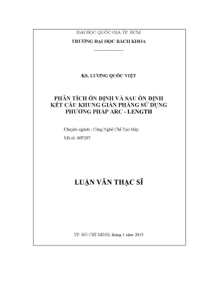 Phân Tích Ổn Định Kết Cấu Khung Giàn Phẳng Bằng Phương