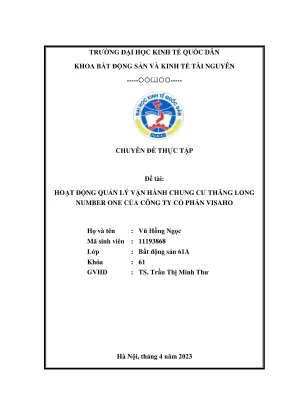 Chuyên đề thực tập quản lý vận hành chung cư Thăng Long 
