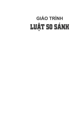 Giáo trình Luật So Sánh Đại Học Luật Hà Nội - Nguyễn Thị 