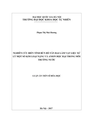 Nghiên cứu biến tính bùn đỏ Tân Rai làm vật liệu xử lý 
