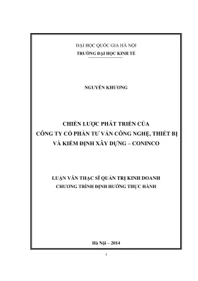 Chiến lược phát triển của Công ty Cổ phần Tư vấn Công