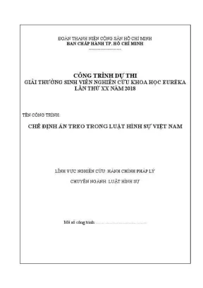 Nghiên cứu khoa học về chế định án treo trong luật hình