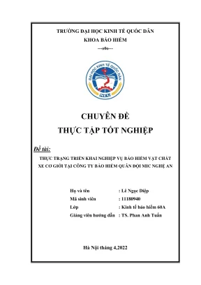 Thực Trạng Triển Khai Nghiệp Vụ Bảo Hiểm Vật Chất Xe Cơ 