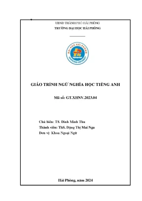 Giáo Trình Ngữ Nghĩa Học Tiếng Anh: Hướng Dẫn Chi Tiết