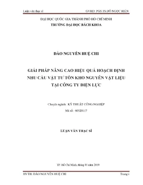 Giải pháp nâng cao hiệu quả hoạch định nhu cầu vật tư và