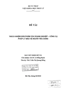Nghiên Cứu Khoa Học Về Trách Nhiệm Sản Phẩm: Công Cụ 