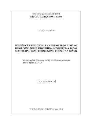 Nghiên cứu ứng xử đất An Giang trộn xi măng bằng công 