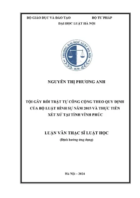 Luận văn thạc sĩ: Tội gây rối trật tự công cộng theo Bộ