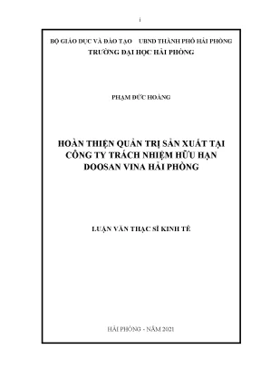 Hoàn Thiện Quản Trị Sản Xuất Tại Doosan Vina Hải Phòng -