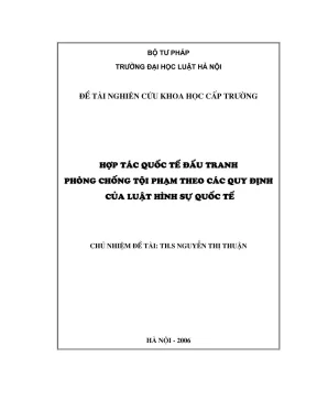 Nghiên cứu hợp tác quốc tế phòng chống tội phạm theo