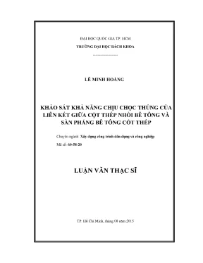 Khảo sát khả năng chịu chọc thủng của liên kết cột thép 