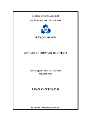 Luận Văn Thạc Sĩ Khoa Học Máy Tính: Kết Nối Từ Điển Với