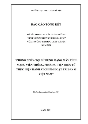 Nghiên cứu phòng ngừa tội phạm mạng và chiếm đoạt tài