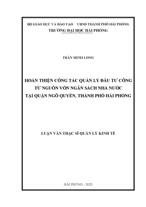 Cải thiện quản lý đầu tư công tại quận Ngô Quyền, Hải Phòng