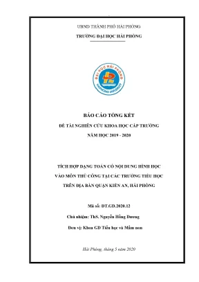 Nghiên cứu tích hợp toán hình học và thủ công tại trường