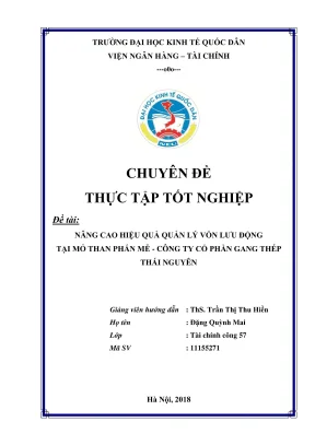 Chuyên đề thực tập tốt nghiệp: Nâng cao hiệu quả quản lý 