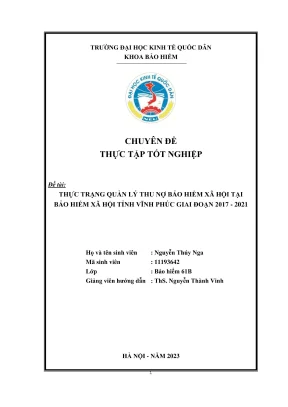 Thực trạng quản lý thu nợ BHXH tại Vĩnh Phúc giai đoạn 