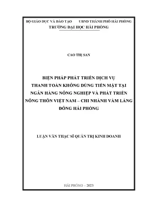Biện pháp phát triển dịch vụ thanh toán không dùng tiền