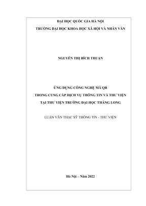 Ứng Dụng Công Nghệ Mã QR Trong Dịch Vụ Thông Tin Thư 