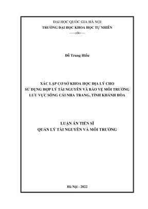 Luận án tiến sĩ: Cơ sở khoa học địa lý quản lý tài