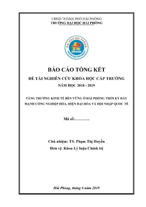 Nghiên Cứu Tăng Trưởng Kinh Tế Bền Vững Tại Hải Phòng 