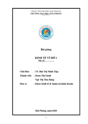 Giới thiệu về Kinh tế Vĩ mô 1