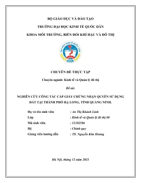 Chuyên đề thực tập: Cấp giấy chứng nhận quyền sử dụng
