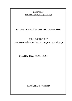 Nghiên cứu thái độ học tập của sinh viên Đại học Luật Hà Nội