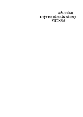 Giáo trình Luật Thi Hành Án Dân Sự Việt Nam - Đại Học