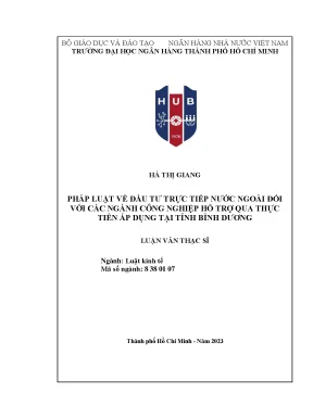 Đầu Tư Trực Tiếp Nước Ngoài Tại Bình Dương: Quy Định và