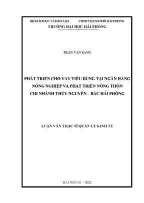 Luận Văn Thạc Sĩ: Quản Lý Kinh Tế Phát Triển Cho Vay