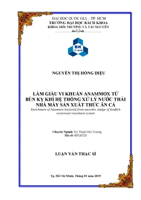 Luận văn thạc sĩ: Làm giàu vi khuẩn Anammox từ bùn kỵ