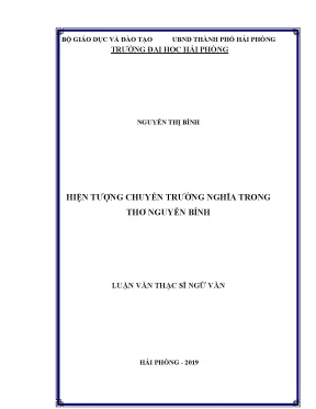 Chuyển Trường Nghĩa Trong Thơ Nguyễn Bính: Nghiên Cứu 