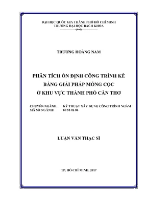 Phân tích ổn định công trình kè bằng móng cọc tại Cần