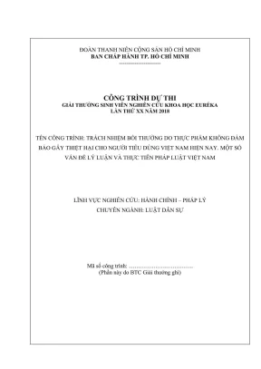 Nghiên cứu trách nhiệm bồi thường do thực phẩm không đảm