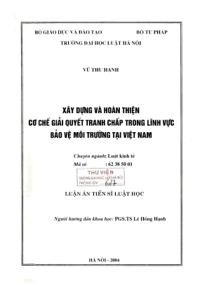 Xây dựng và hoàn thiện cơ chế giải quyết tranh chấp bảo