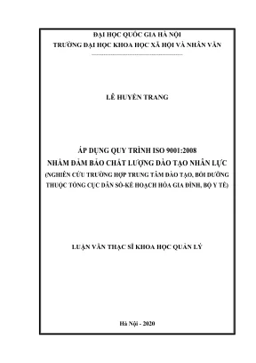Luận văn thạc sĩ: Áp dụng ISO 9001:2008 đảm bảo chất
