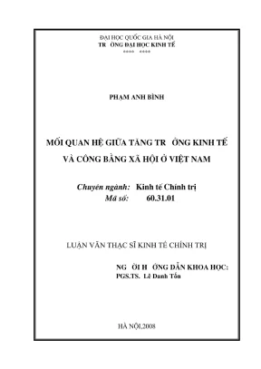 Mối Quan Hệ Giữa Tăng Trưởng Kinh Tế Và Công Bằng Xã Hội