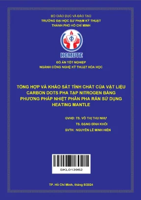 Tổng hợp và khảo sát tính chất vật liệu Carbon Dots đồng 