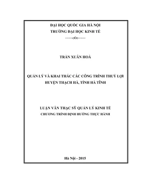 Quản lý và Khai thác Công trình Thủy lợi tại Huyện Thạch