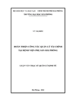 Cải thiện quản lý tài chính tại Bệnh viện Phụ sản Hải Phòng