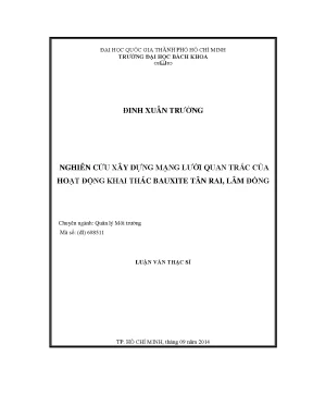 Luận Văn Thạc Sĩ Quản Lý Môi Trường: Xây Dựng Mạng Lưới